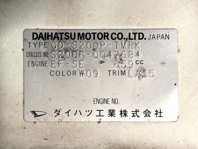 2000 DAIHATSU HIJET TRUCK