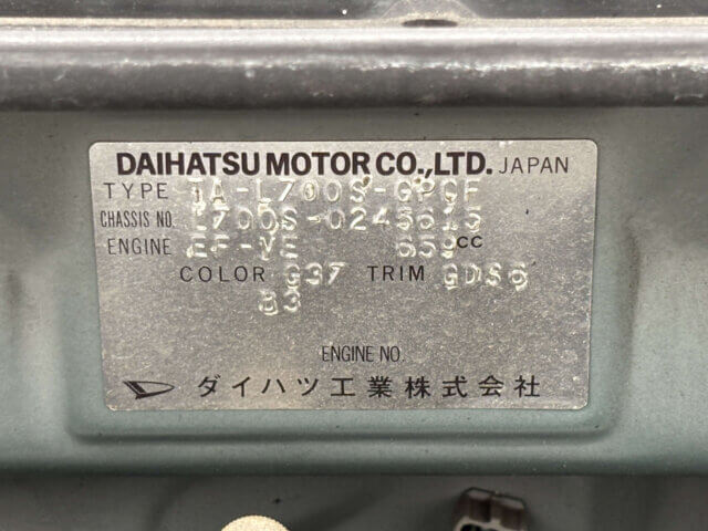 2001 DAIHATSU MIRA GINO